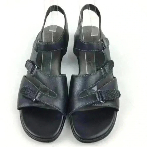 Sas womens Sandals 8.5 N Leather Snakeskin Print - Picture 3 of 9